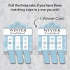 Big Dot of Happiness Winter Wonderland - Snowflake Holiday Party and Winter Wedding Game Pickle Cards - Pull Tabs 3-in-a-Row - Set of 12 - 3 of 4