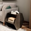 FONTOI 47.24" Hexagonal Coffee Table with Multi-hole Design, Floor Mount Side Table for Living Room Bedroom, Black&Brown, 23.62"*15.74"*23.62" - 2 of 4