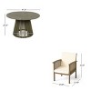 5 PCS Patio Dining Set with Round Dining Table, 1 Table and 4 Chairs, Chairs with Acacia Wood Frame and Polyester Cushion-Coolbibila - 4 of 4