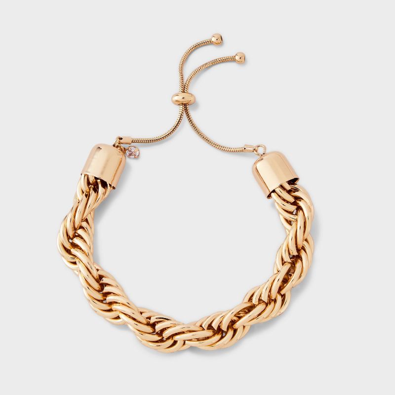 Pull Tie Rope Chain Bracelet - A New Day&#8482; Gold, 4 of 6
