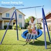 Etokfoks 2 Piece Heavy Duty Saucer Swing Set 45 Inch Round Swing with Adjustable Metal Frame Supports Up to 500 lbs for Kids Age 3 to 12 - 2 of 4