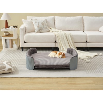 Lyngins Oval Elevated Indoor Pet Bed for Dogs & Cats,Comfy L-Size Dog Sofa Bed with Removable Mattress,Cat Bed