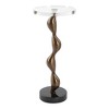 Uttermost Remolino Drink Table-Playful Warm Bronze Cast Iron with Black Marble & Crystal - 4 of 4