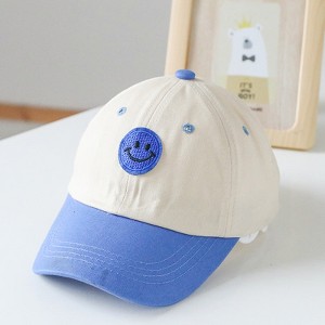 MyKids-USA Baby Smiley Embroidered Pattern Color Matching Design Sunshade Peaked Hats - 1 of 3