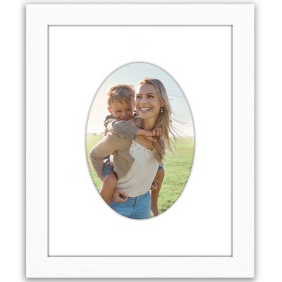 Americanflat 8" x 10" Picture Frame with Mat - Arch, Oval & Wavy Designs - Stylish Decor for Living Rooms, Dorms, Offices & More