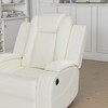 MAYEERTY Power Recliner Chair, Electric Leather Reclining Chair with USB Charging, Storage Armrest & Adjustable Backrest for Living Room, White - 3 of 4