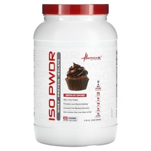 Metabolic Nutrition Whey Protein Isolate ISO PWDR Chocolate Cupcake, 3.04lb, 23 Servings, 26g Protein, Fast Digesting, Zero Carbs, Delicious Flavor, - 1 of 2