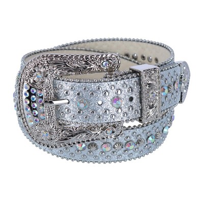 CTM Women's Rhinestone Glitter Bling Belt
