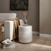 15.74" Fiberglass Round Faux MARS Pattern Coffee Table with No Assembly and Space-Saving Multi-Use - 2 of 4