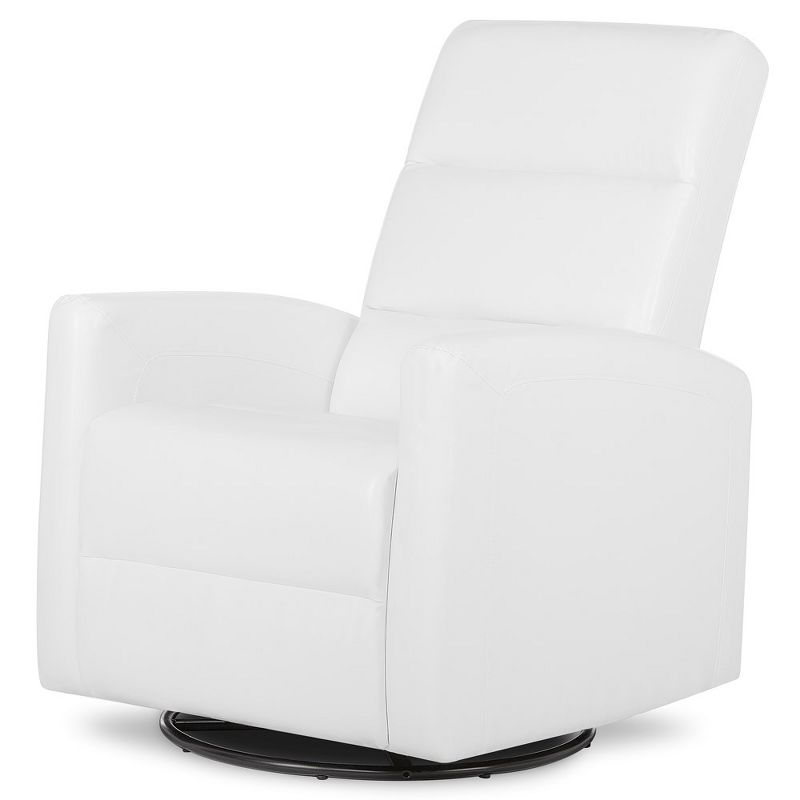 Evolur Upholstered Faux Leather Seating Reevo Swivel Glider Chair, 3 of 6