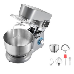VEVOR Ice Cream Maker, 1.8 Qt. Capacity, 6-Speed Electric Stand Mixer, with LED Digital Display & Timer, Mixing Paddle, Dough Hook, Grey - 1 of 4