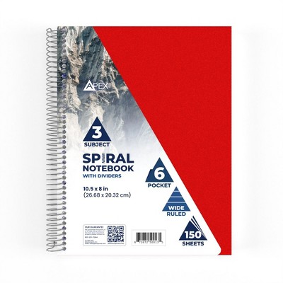 50013: 3 Subject Poly Notebook, Wide Ruled, 150 Sheets (36 Packs)