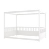 CAVINAS Twin/Full Size Canopy Floor Beds with Guardrails for Kids,Wooden Canopy Toddler Bed,Floor Bed Frame for Girls,Boys,Box Spring Required - 2 of 4