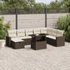 vidaXL 9 Piece Patio Sofa Set with Cushions Brown and Cream Poly Rattan - without storage - 2 of 4