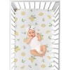 Sweet Jojo Designs Girl Baby Fitted Crib Sheet Lemon Yellow Green and Beige - image 4 of 4