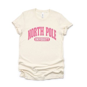 Simply Sage Market Women's Pink North Pole University Short Sleeve Graphic Tee - 1 of 4