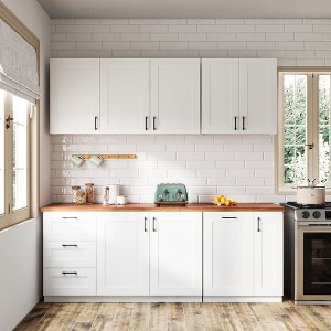 Famapy Multi - Use White Kitchen Cabinet Pantry Wall - Mounted Cabinet: Countertop - Free,DIY Ready，Versatile Setup – Fit Any Style - 1 of 4