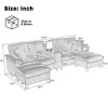 116.9"W U-Shaped Corduroy Sectional Sofa with Storage Ottomans, Cup Holders & USB Ports - ModernLuxe - 3 of 4