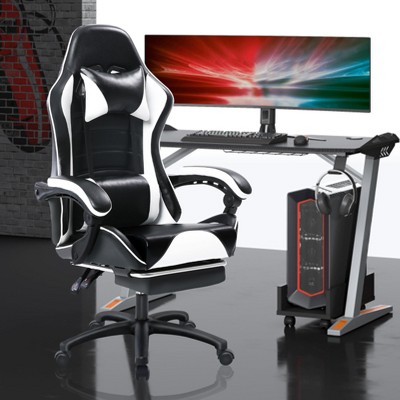 KTMBDW Gaming Chair, Computer Chair with Footrest and Lumbar Support,Height Adjustable Game Chair with 360°-Swivel Seat and Headrest for Office,Gaming