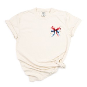 Simply Sage Market Patriotic Bow Star Coquette Garment Dyed Tee - 1 of 4