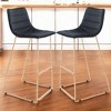 HomeRoots Set of Two 30" Black And Gold Velvet And Steel Bar Height Bar Chairs - 2 of 4