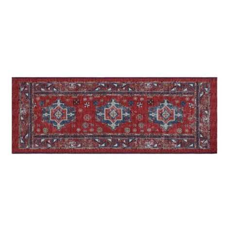 34 X 20 Vintage Persian Medallion Kitchen Rug Red - Threshold