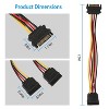 iMountek"15 Pin Y Splitter Cable Adapter Male to Female Converter for SATA Hard Drive Power Connection"Black - 4 of 4