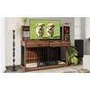 APRILSOUL 55.1" Dog Crate, Heavy Duty for Large/2 Medium Dogs, 2 Drawers & Shelves, TV Stand End Table with Divider Locks - 3 of 4