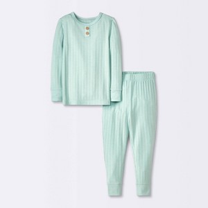 Toddler 2pc Solid Pointelle Snug Fit Pajama Set - Cloud Island™ - 1 of 4