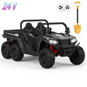 Jojoka 24V Ride On Dump Truck for Kids, 2-Seater 6-Wheel Electric Construction Vehicle with Remote Control, Dump Bed, Shovel, Music, Lights - 1 of 4