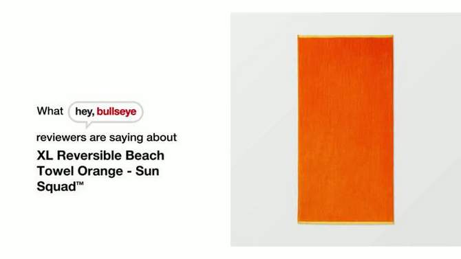 XL Reversible Beach Towel Orange - Sun Squad&#8482;, 2 of 5, play video