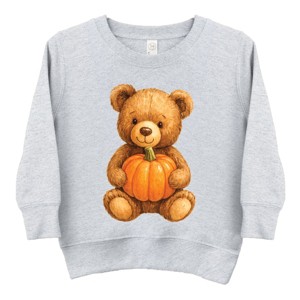 Watercolor Pumpkin Bear - Kids Youth Sweatshirt and Kids Toddler Sweatshirt - 1 of 2