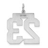Black Bow Jewelry Sterling Silver, Athletic Collection, Large Polished Number 23 Pendant - 3 of 4