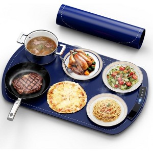 Kismile Warming Mat for Food, 3 Temp Settings, Childproof Lock, Rollable Portable Food Warming Mat, Ideal for Gatherings, Parties, Food Warmer - 1 of 4