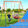 Musment  Swing Set for Kids, Heavy Duty Frame Metal Swing Stand with 1 Saucer & 1 Belt Swing Seat for Outdoor - 2 of 4