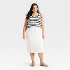 Women's Knit Openwork Tank Top - Universal Thread™ Black/White Striped - 3 of 3