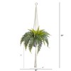 Nearly Natural 25-in Fern Hanging Artificial Plant in Decorative Basket - 2 of 4