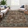 Washable Vintage Floral Living Room Rugs, Distressed Print Non Slip Bedroom Carpet, Retro Accent Large Dining Room Kitchen Rugs for Home Office - 4 of 4
