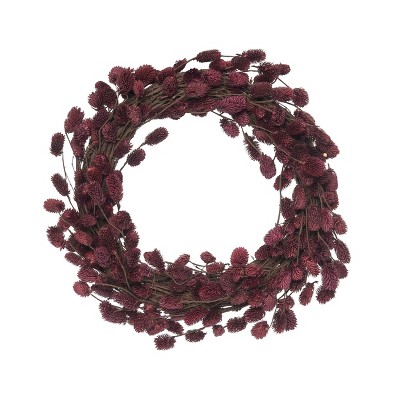 Transpac Natural Fiber 18.11 in. Purple Harvest Fall Purple Branch Wreath
