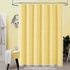 Farmhouse Shower Curtain - Linen Rustic Striped Fabric, 72 Wx 72 L, Yellow, Heavy Duty, Vintage Country Bathroom Curtain Set - 2 of 4