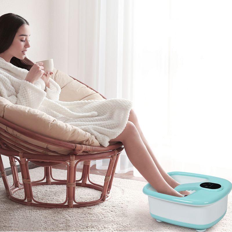 Costway Portable Electric Foot Spa Bath Automatic Roller Heating Motorized Massager PinkBlueGreen, 3 of 11