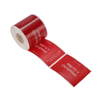 Unique Bargains Christmas Stickers for Ceramic Glass Metal Paper Plastic Peel and Stick English Lettering Coated Paper Red 1 Pcs