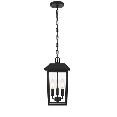 Elegant Lighting Riggs 8 x 15 inch Outdoor Pendant in Black