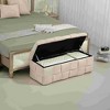 CAVINAS Storage Bench for Bedroom,Velvet Storage Ottoman Bench with Safety Hinge for Living Room,Bedroom,Beige/Black/Green/Orange/Dark Gray - 4 of 4
