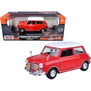 1961-1967 Morris Mini Cooper Red with White Top "Timeless Legends" 1/18 Diecast Model Car by Motormax - 1 of 4