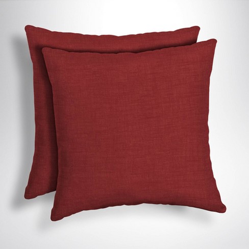 2pk Leala Texture Square Outdoor Throw Pillows Ruby - Arden