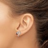 Black Bow Jewelry 15mm Heart and Enameled Ladybug Post Earrings in Sterling Silver - 3 of 4