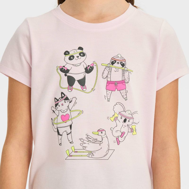  Girls' Short Sleeve 'Fitness Animals' Graphic T-Shirt - Cat & Jack™, 3 of 5
