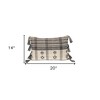 HomeRoots 14" X 20" Beige and Black Southwestern Cotton Throw Pillow With Tassels - 3 of 4