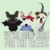 Girl's Design By Humans Dog Halloween - We're Only Here For The Treats By PedigreePrints T-Shirt - 2 of 3